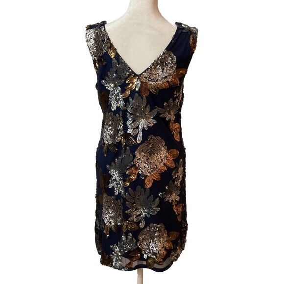Francesca’s Alya Navy, Rose Gold And Silver Sequin Dress Size S.    CDRS084 - Picture 4 of 6